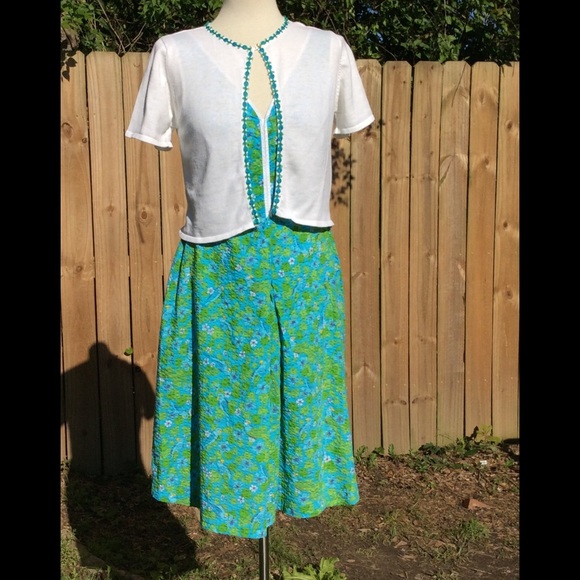 cappagallo Dresses & Skirts - Adorable bird pattern dress and cardi! cappagallo Dresses & Skirts - Adorable bird pattern dress and cardi!