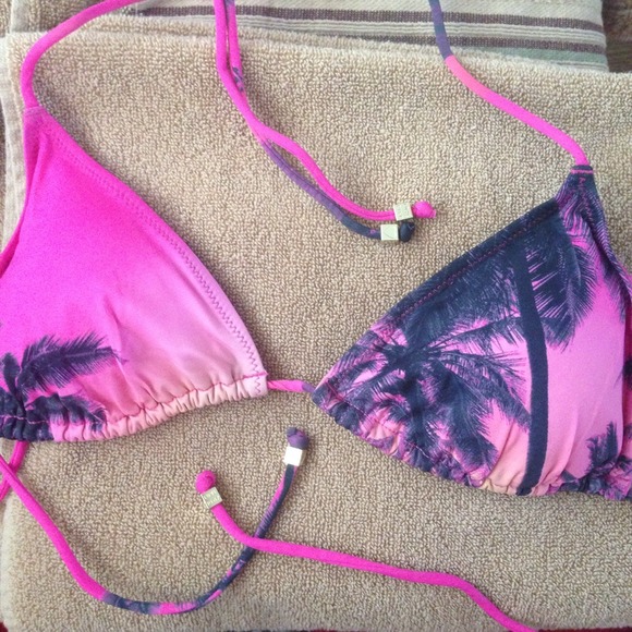 VS pink palm tree bathing suit top