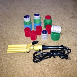 Gold N Hot Wave Iron & Curling Rollers