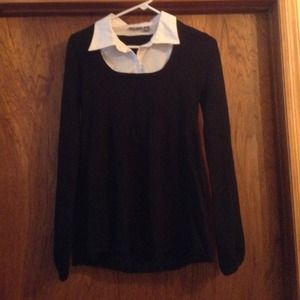 Black long sleeve with white collar