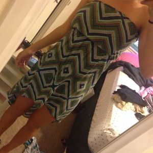 Colorful tribal print high-low dress