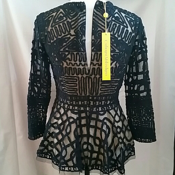 Chenille Peplum Top - Picture 2 of 4