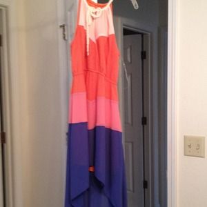 Multi-colored striped dress