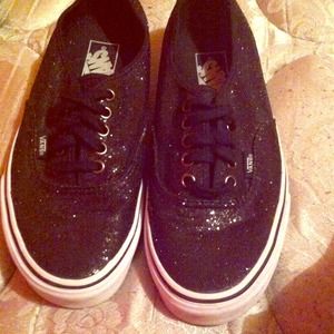 Black sequin/glitter Vans.