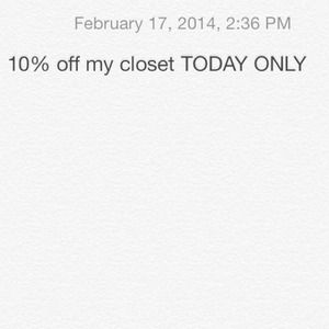 10% off TODAY ONLY