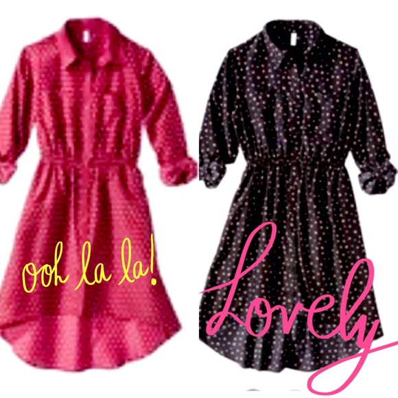 💋👗Hi low shirt dress