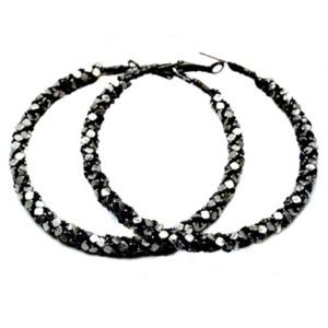 Charcoal hoop earrings