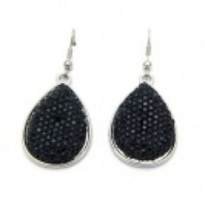 Black rhinestone teardrop earrings