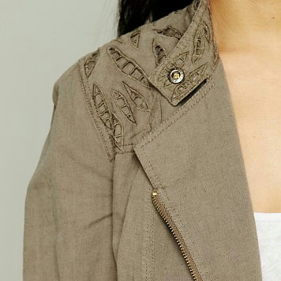 Free people | green cutouts moto jacket - Picture 3 of 4