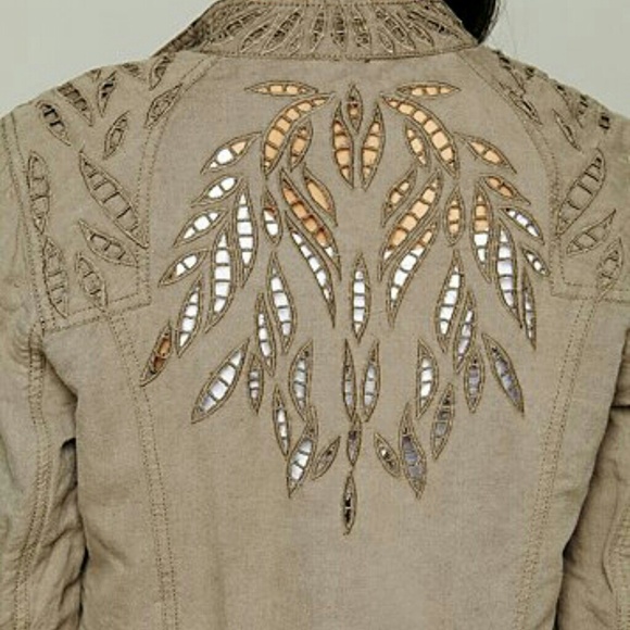 Free people | green cutouts moto jacket - Picture 4 of 4