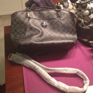 New coach bag black and gray.