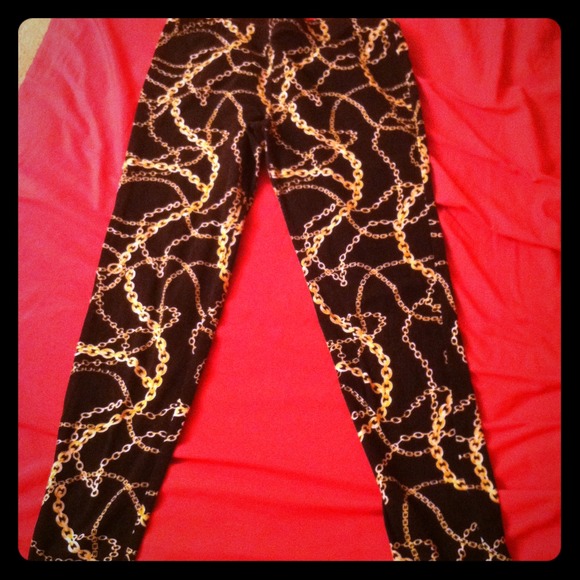 Black chain leggings