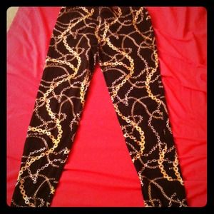 Black chain leggings