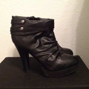 Black slouchy ankle booties