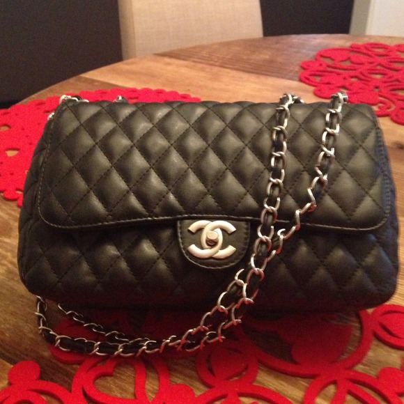 Black quilted purse
