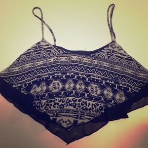 Tribal spaghetti strap crop top