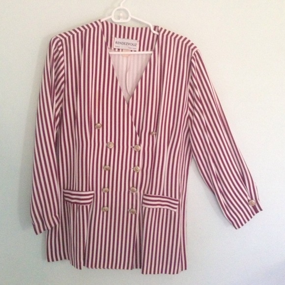 Vintage Double Breasted Stripped Blazer