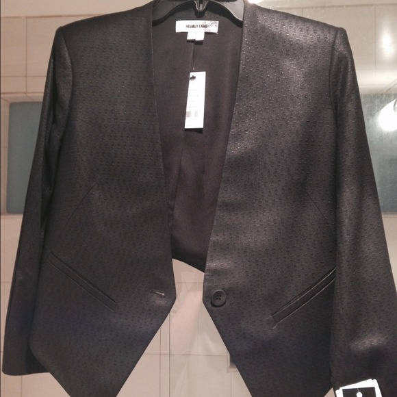 Black Helmut Lang Tux One Button Blazer - Picture 2 of 4