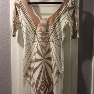 Beautiful art deco metallic Bebe dress