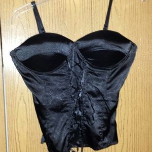 Black lace up corset