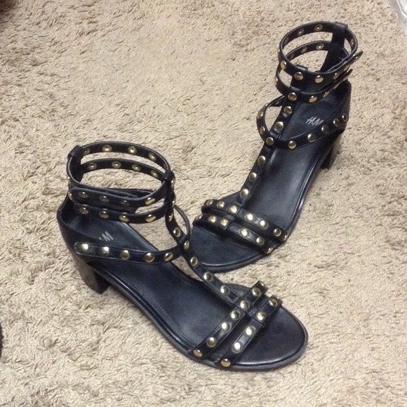Gold stud sandals