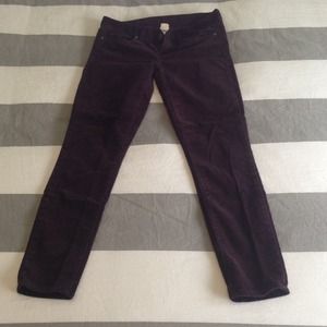 J.Crew Eggplant Corduroy Skinnies