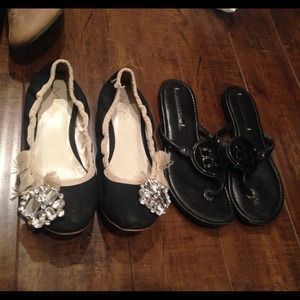 Bundled! navy blue MIA flats & black BCBG sandals