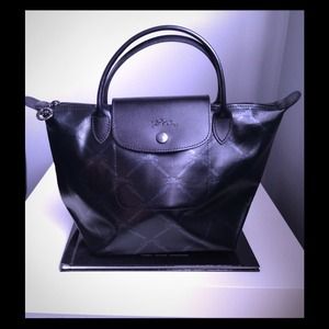 Longchamp Mini Waxed Canvas Short Handle Tote