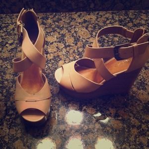 Aldo Nude Platform Sandals
