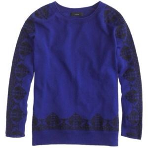 J. Crew merino embroidered lace sweater