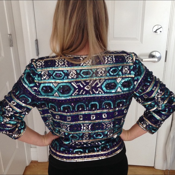 Vintage beaded and sequin jacket - Picture 2 of 4