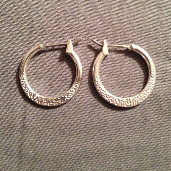 Silver Hoop Earrings - Picture 1 of 2