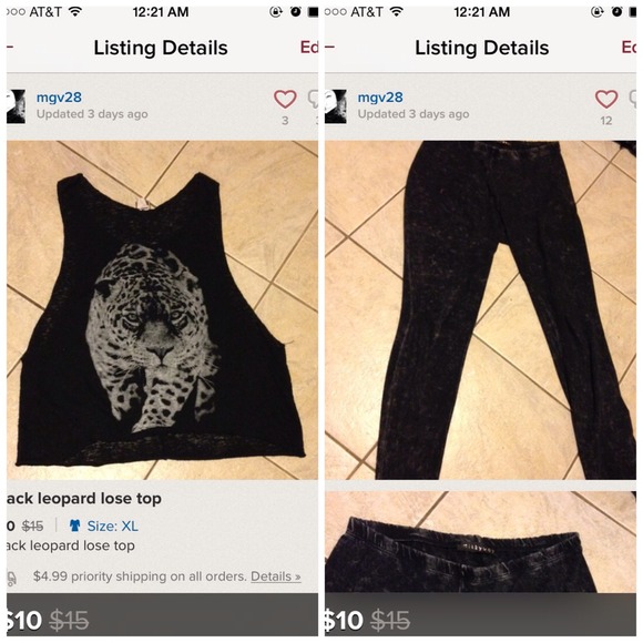 Black acid leggings/ black top bundle