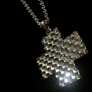 CZ Large cross necklace
