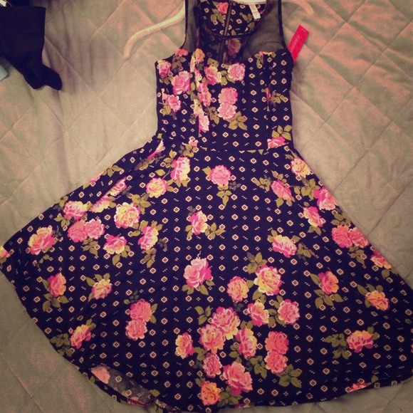 Floral tribal skater dress