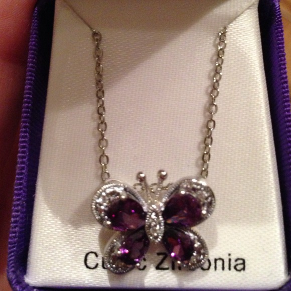 CZ butterfly necklace