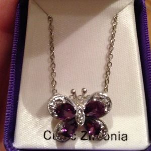CZ butterfly necklace