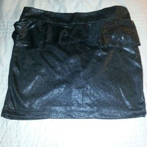 Black peplum mini skirt