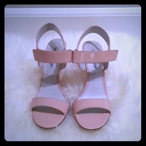 Charles David Blush Patent Skinny Strap Heels
