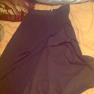 Long, sexy black high wasted skirt