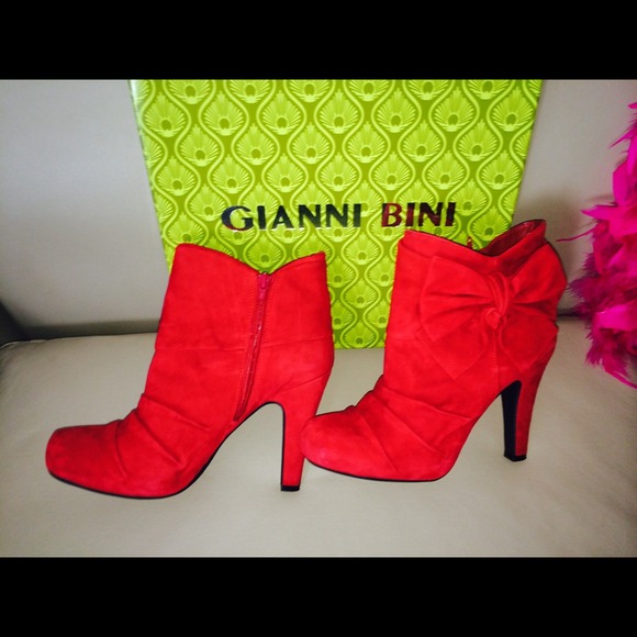 Gianni Bini Ferrari Red Ankle Boots