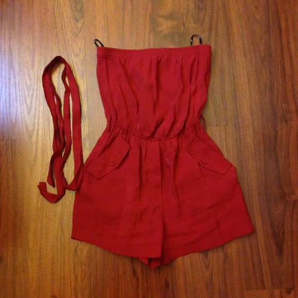 🎉FREE🎉 Red Romper with Belt
