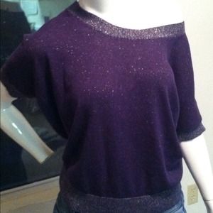 CharlotteRusse purple & silver speckled sweatshirt