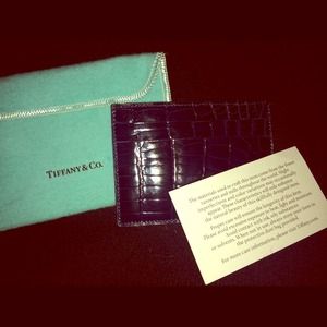 TIFF & Co. Card Holder - Genuine Crocodile - Blue