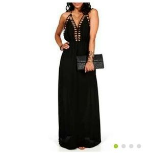 Black deep maxi dress