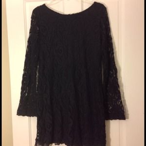 Black large lace dress