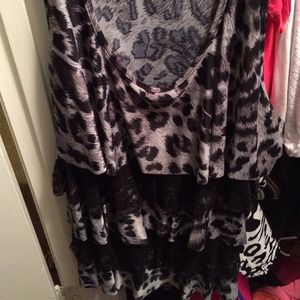 Annabelle sleeveless cheetah print top.