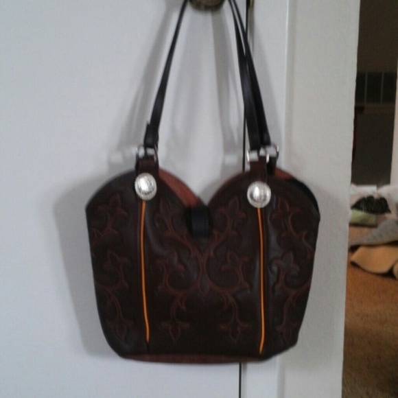 Leather boot top purse