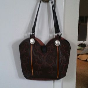 Leather boot top purse