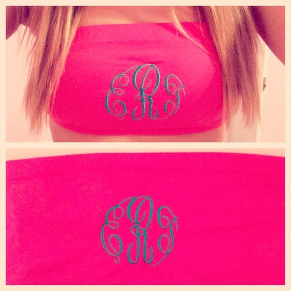 Monogrammed Bandeau Bikini Tops! - Picture 2 of 3